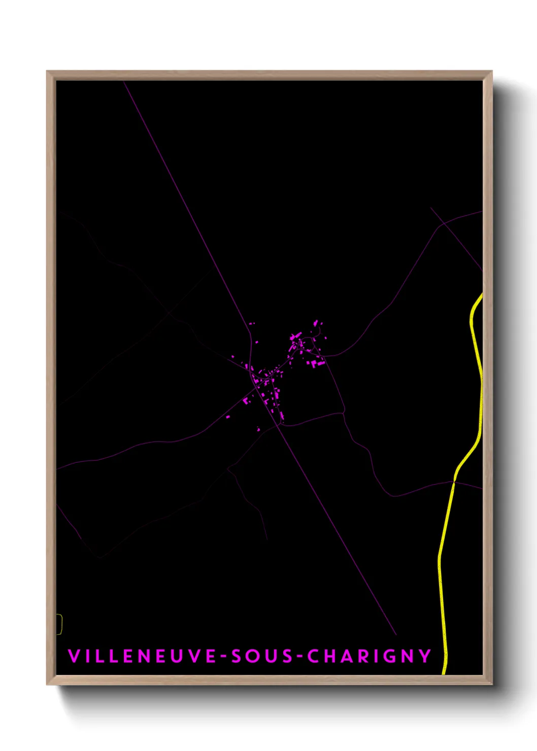 Une affiche de carte sur Villeneuve-sous-Charigny