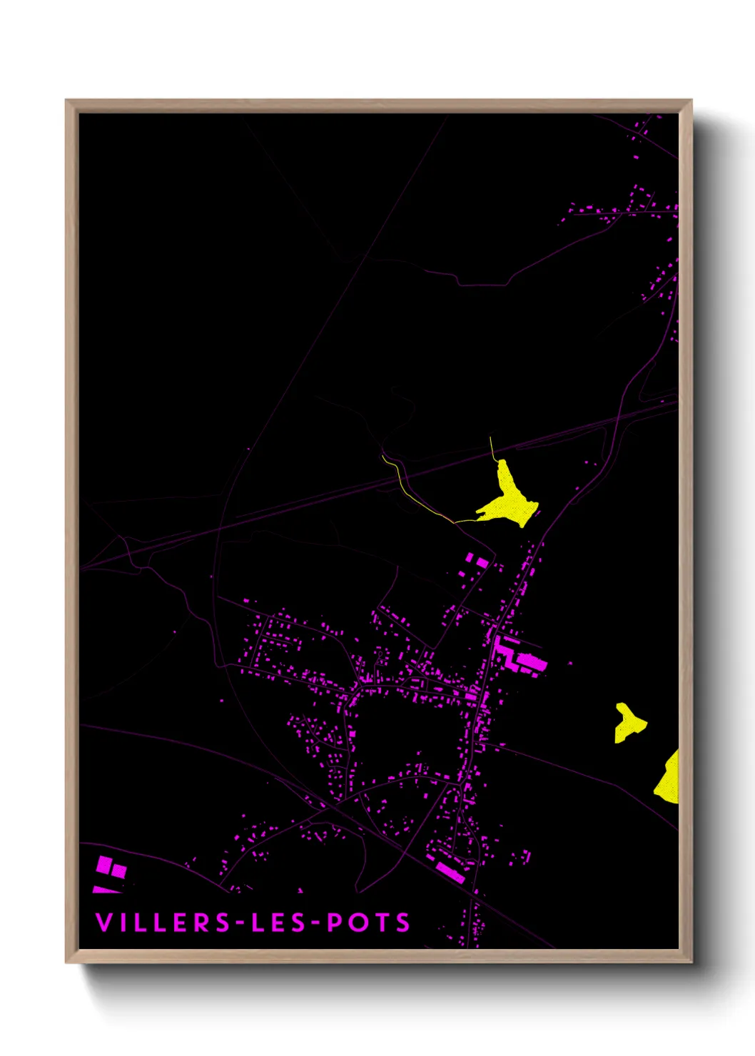 Une affiche de carte sur Villers-les-Pots