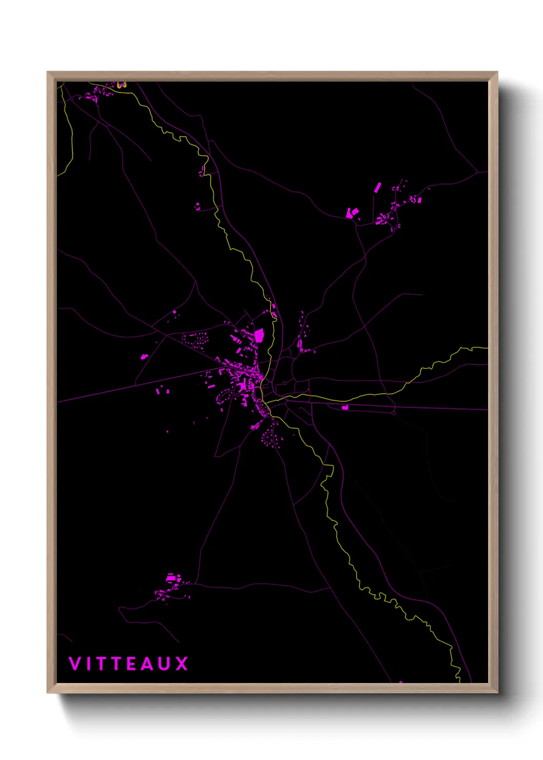 Une affiche de carte sur Vitteaux