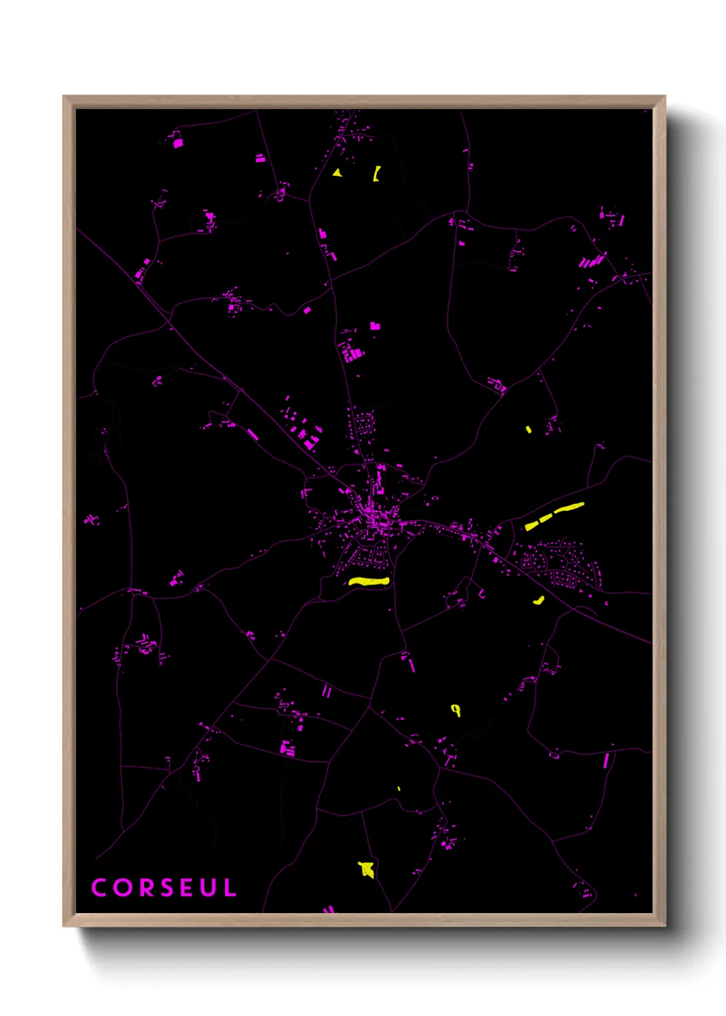 Une affiche de carte sur Corseul