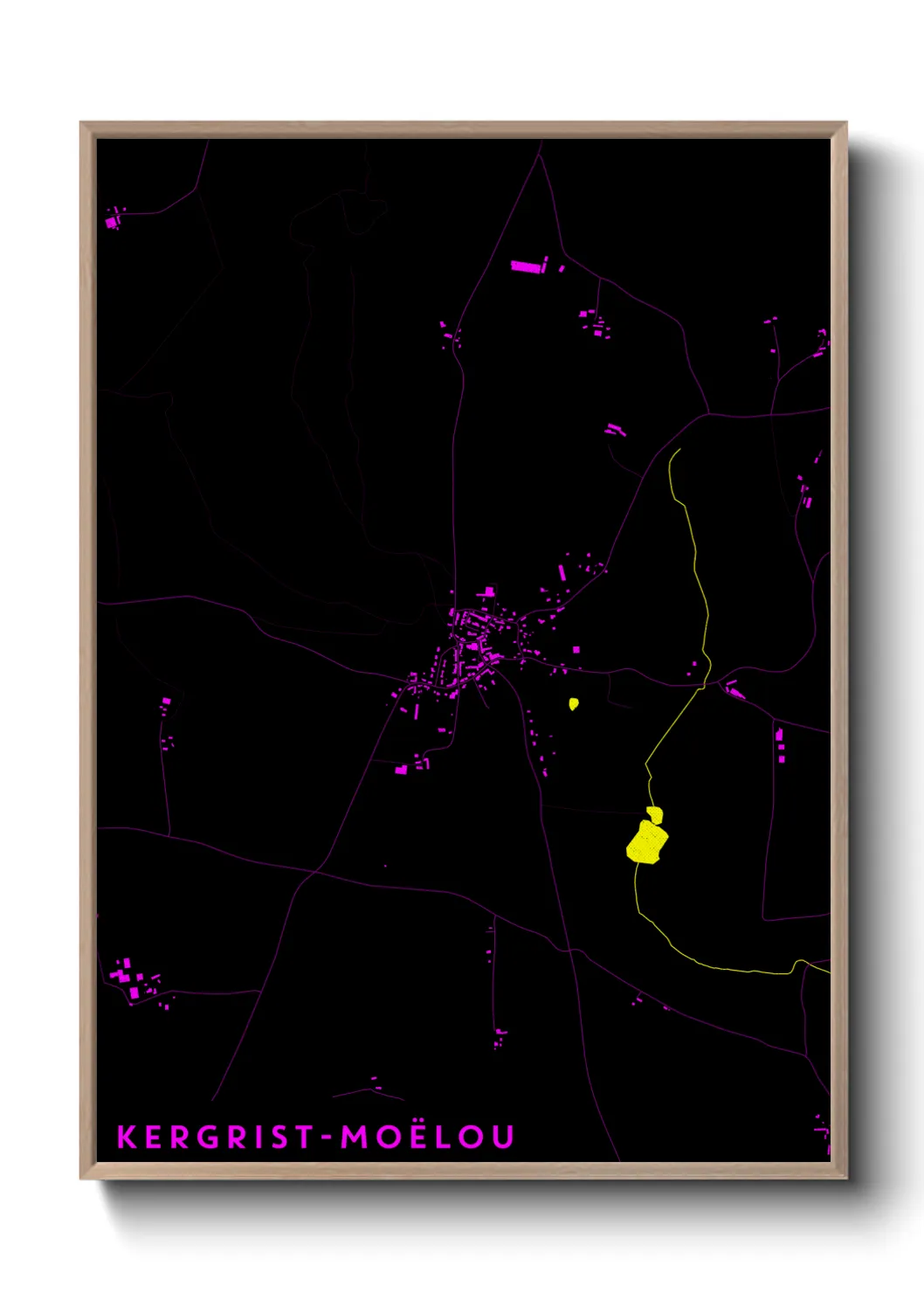 Une affiche de carte sur Kergrist-Moëlou