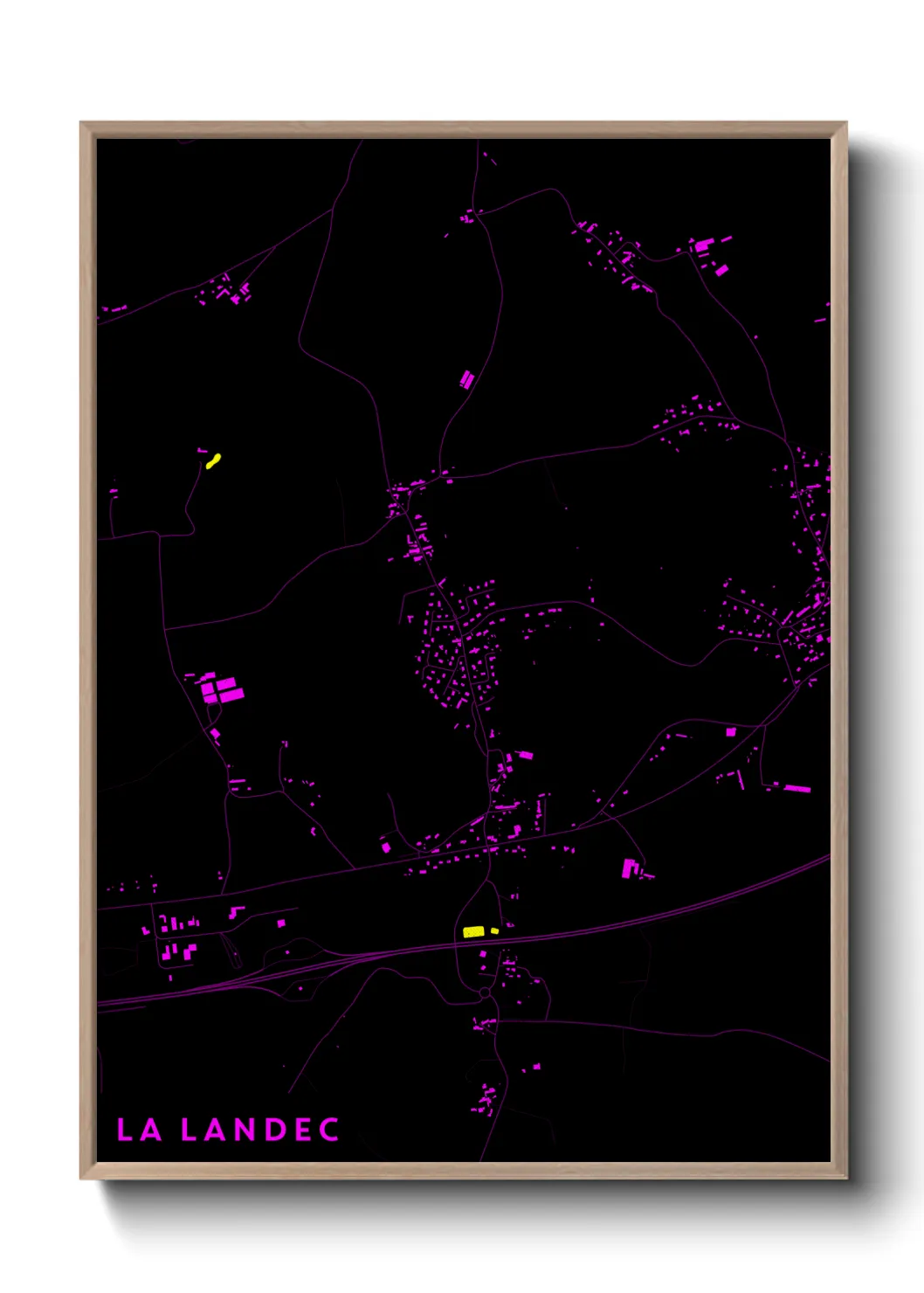 Une affiche de carte sur La Landec