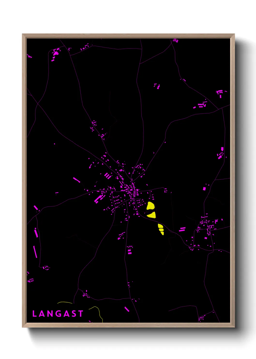 Une affiche de carte sur Langast