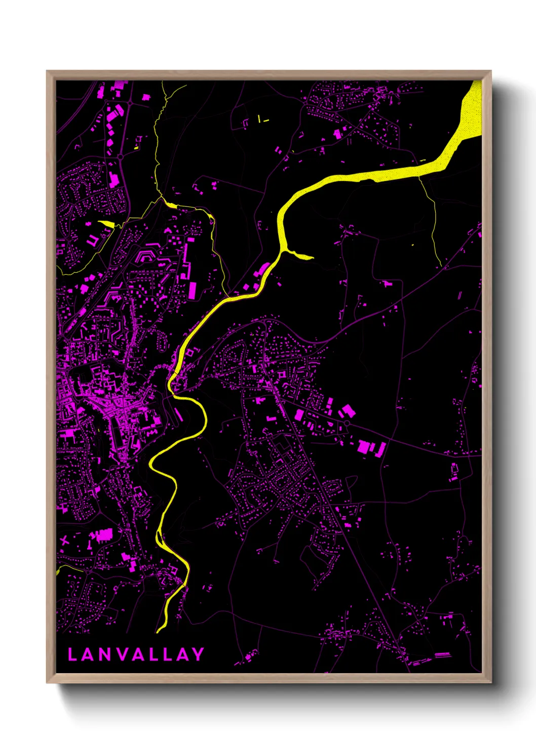 Une affiche de carte sur Lanvallay