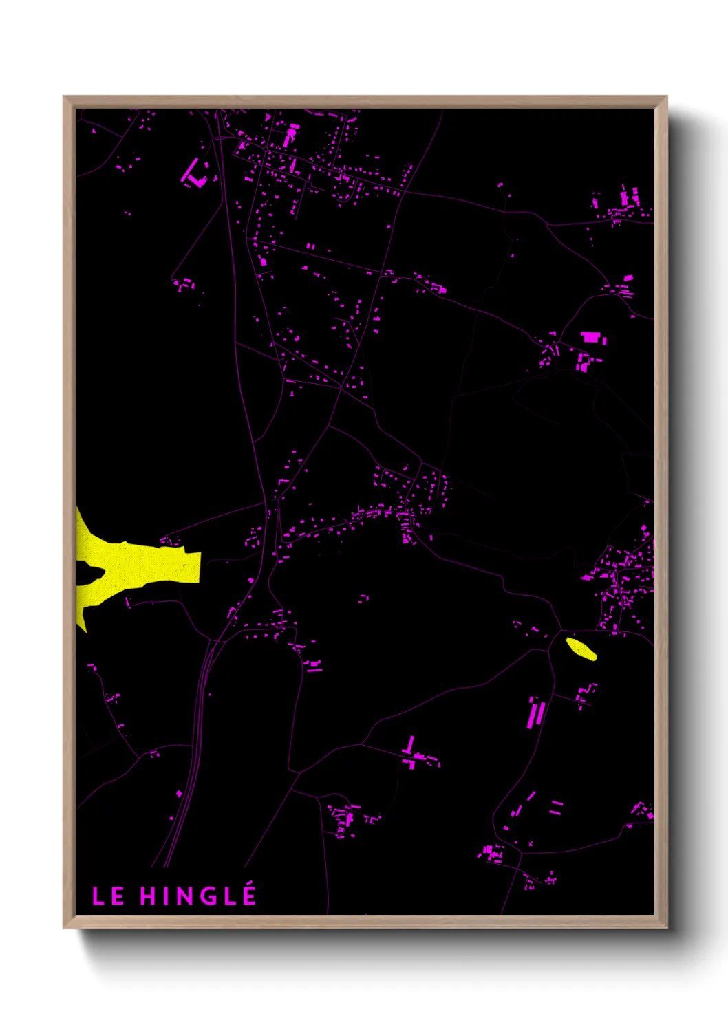 Une affiche de carte sur Le Hinglé