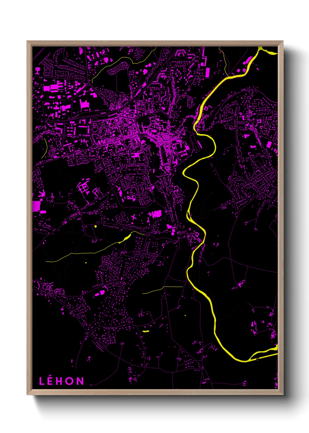 Une affiche de carte sur Léhon