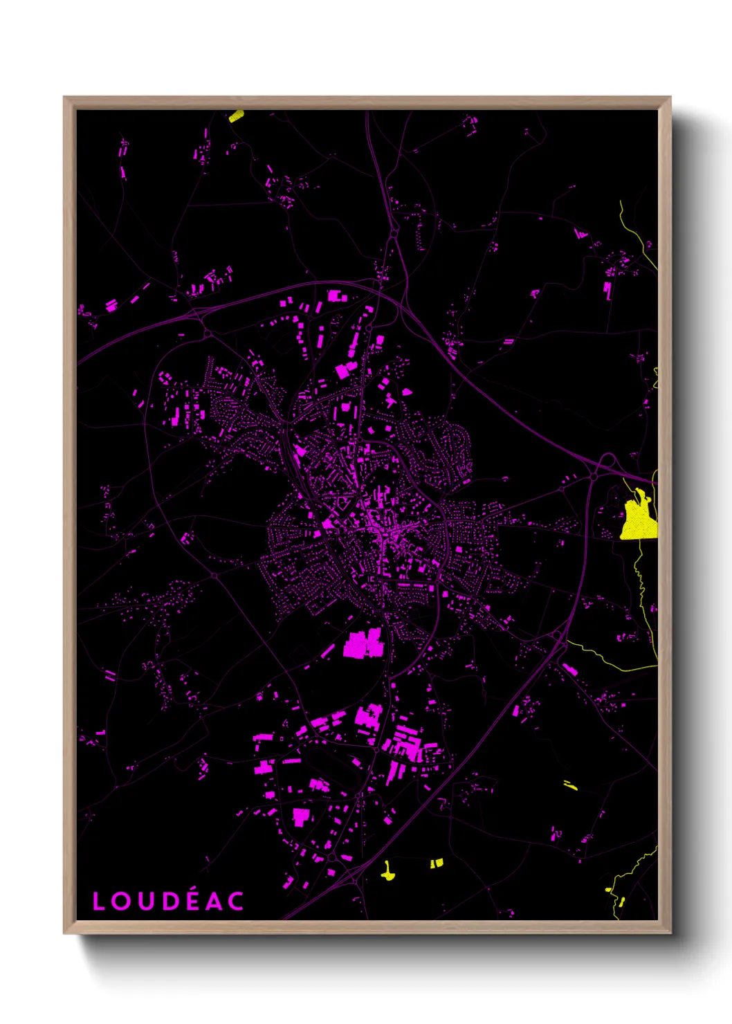 Une affiche de carte sur Loudéac