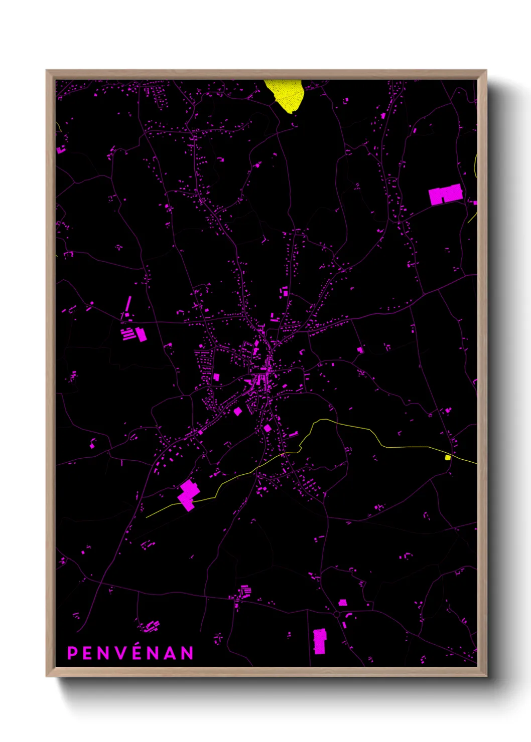 Une affiche de carte sur Penvénan