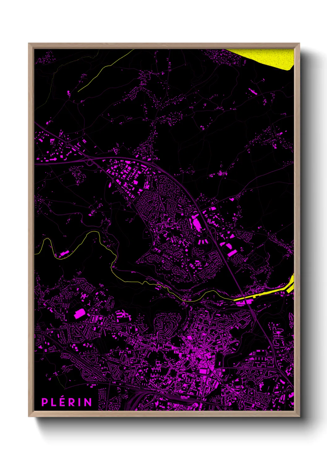 Une affiche de carte sur Plérin