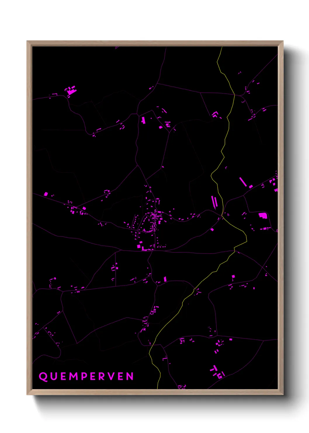 Une affiche de carte sur Quemperven