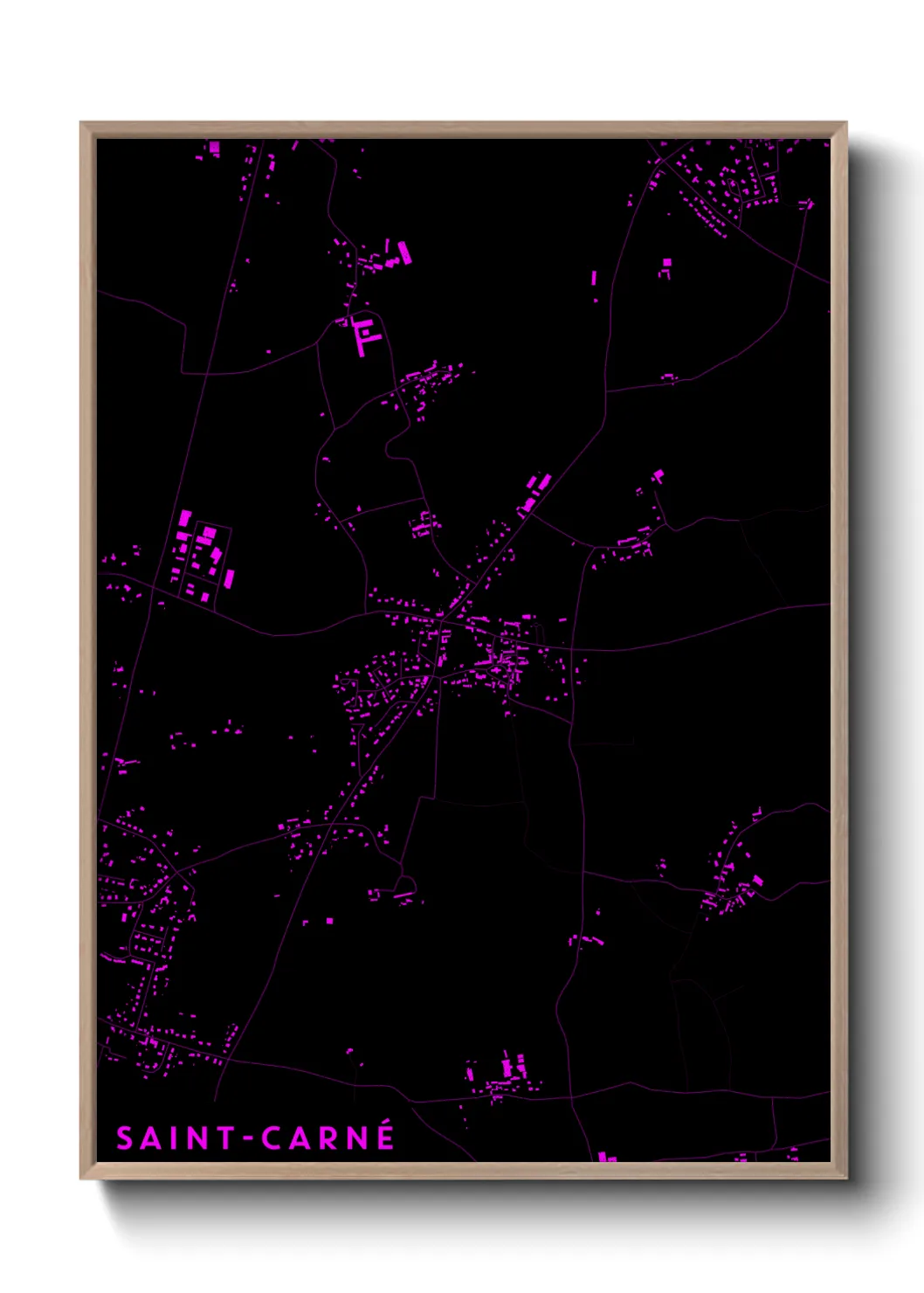 Une affiche de carte sur Saint-Carné