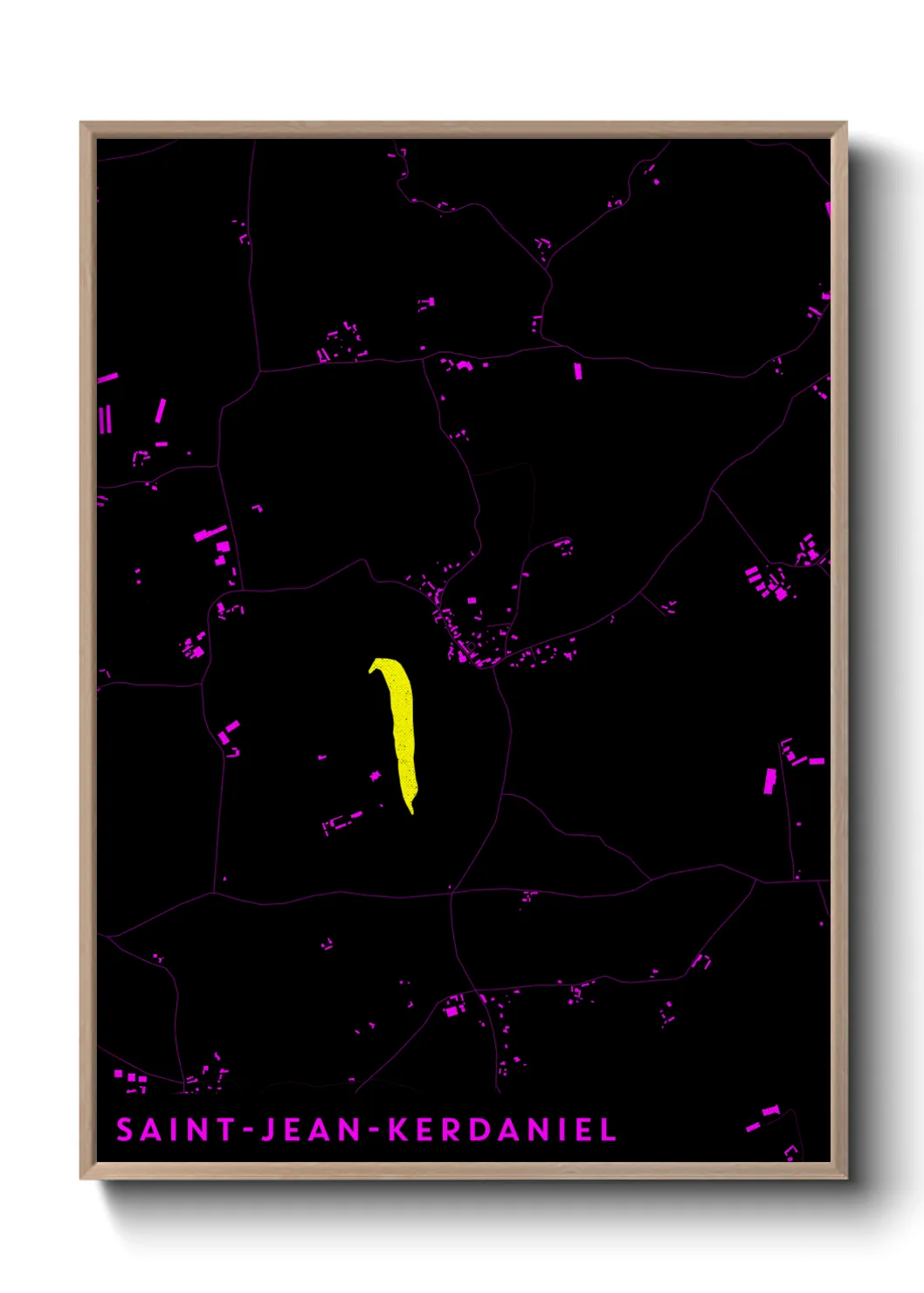 Une affiche de carte sur Saint-Jean-Kerdaniel