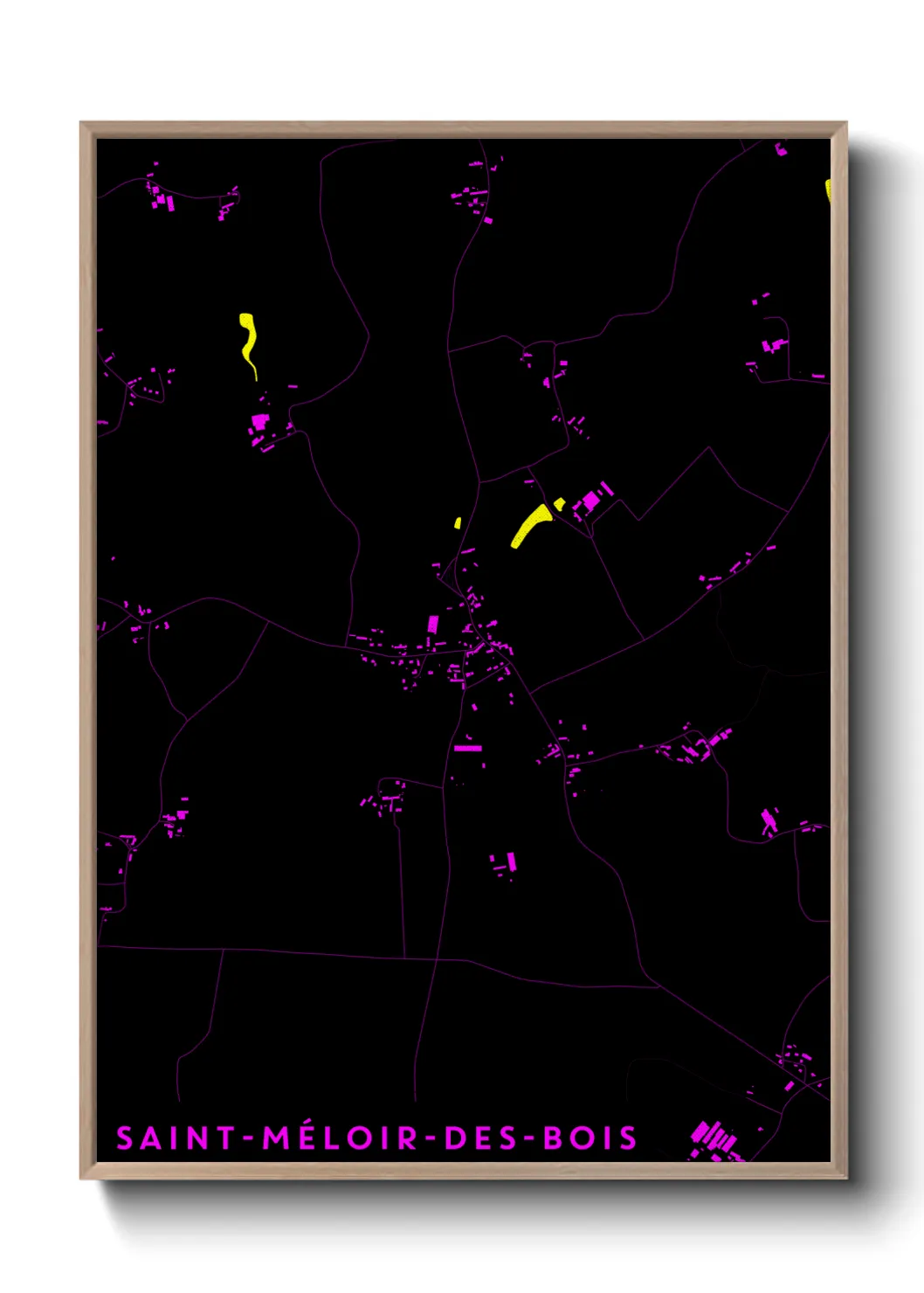 Une affiche de carte sur Saint-Méloir-des-Bois