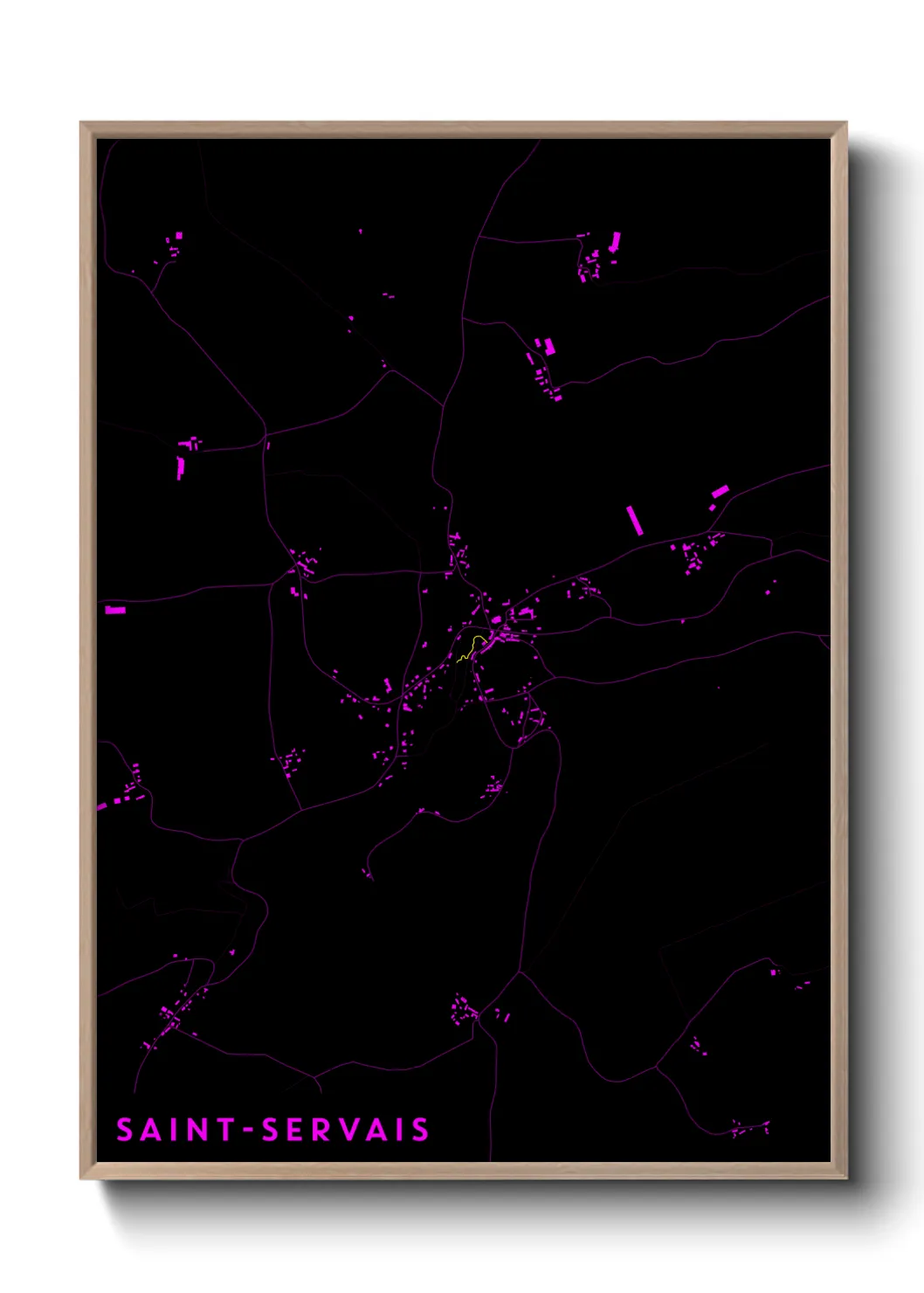 Une affiche de carte sur Saint-Servais
