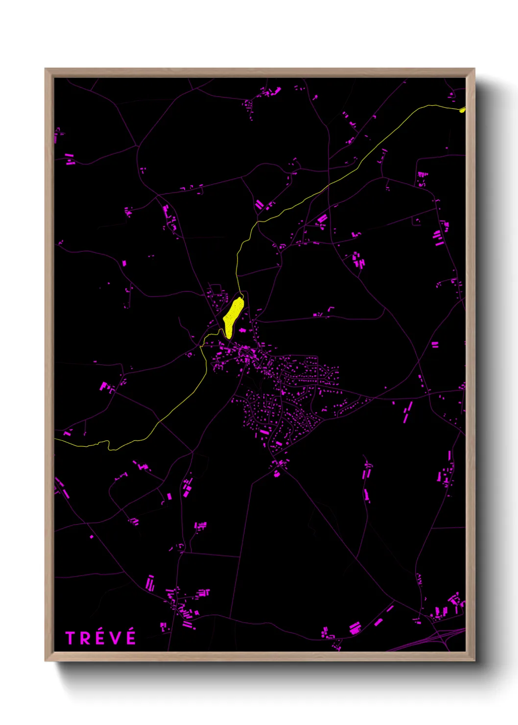 Une affiche de carte sur Trévé