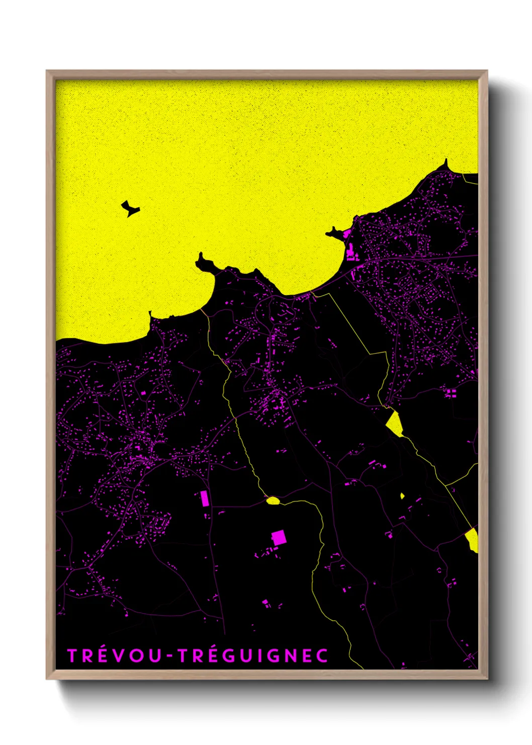 Une affiche de carte sur Trévou-Tréguignec