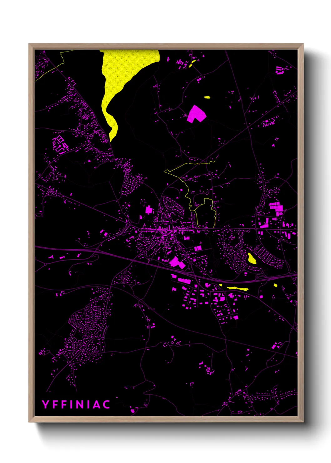 Une affiche de carte sur Yffiniac