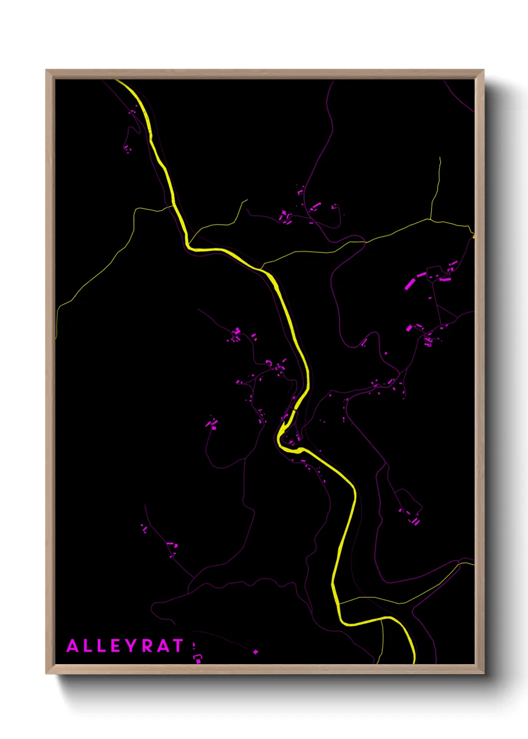 Une affiche de carte sur Alleyrat