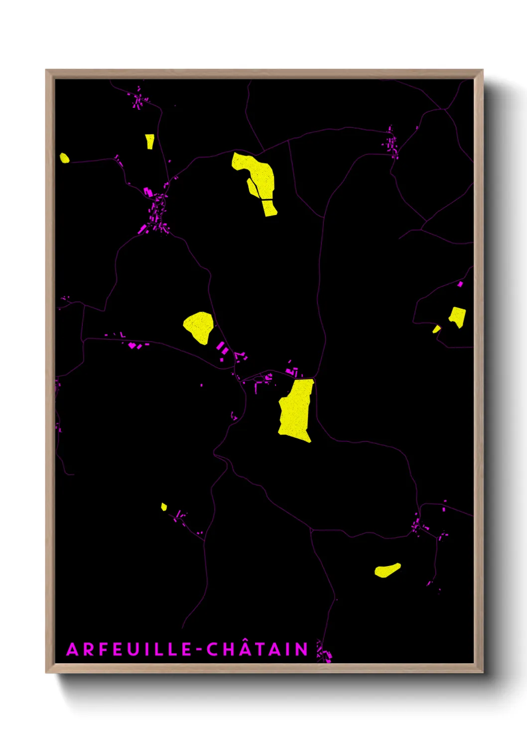 Une affiche de carte sur Arfeuille-Châtain
