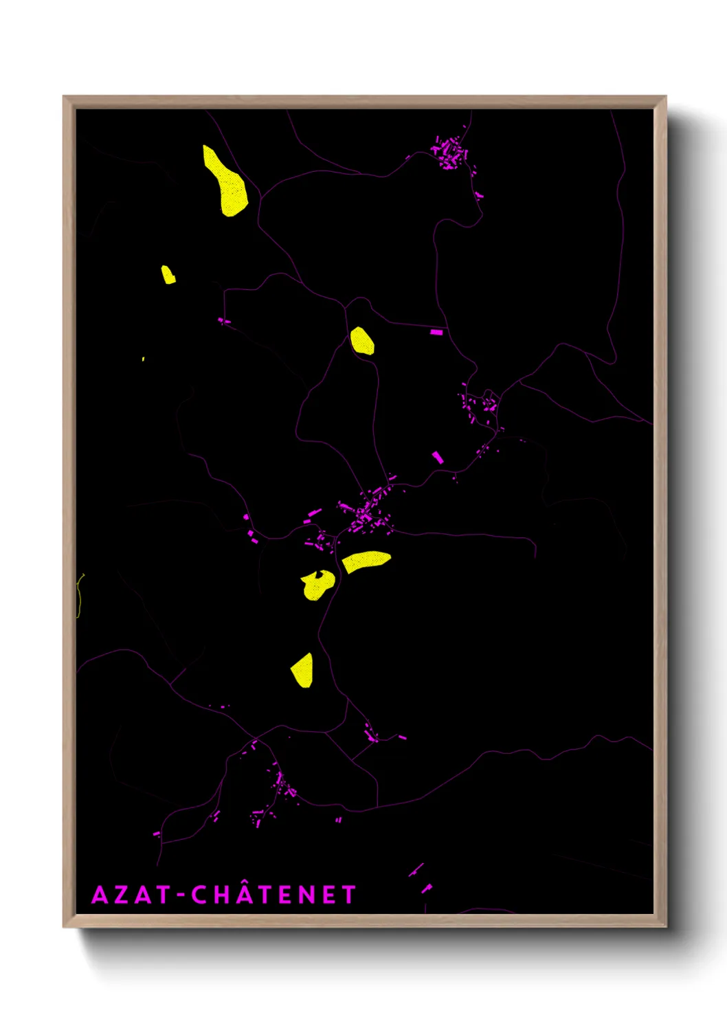 Une affiche de carte sur Azat-Châtenet
