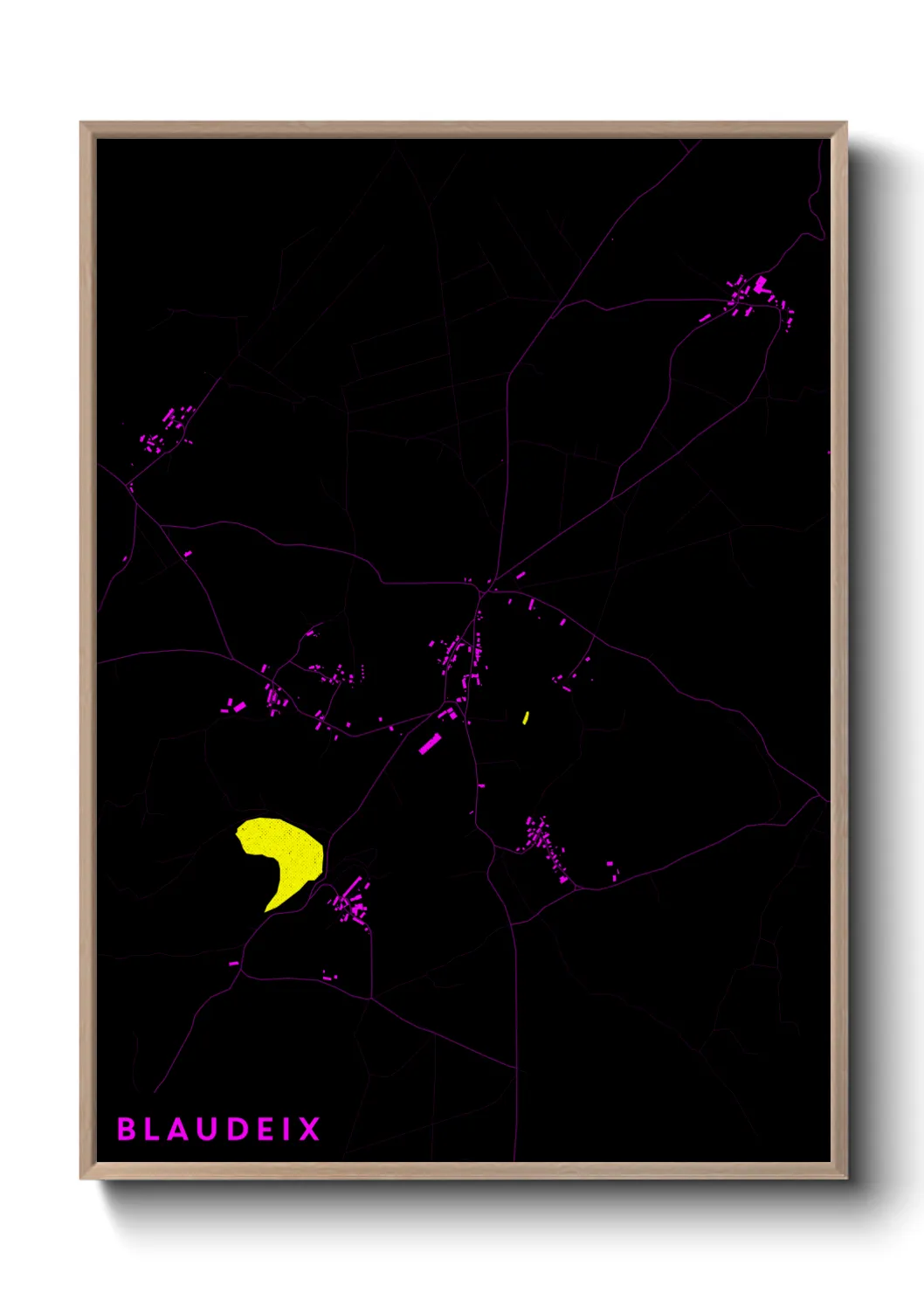 Une affiche de carte sur Blaudeix