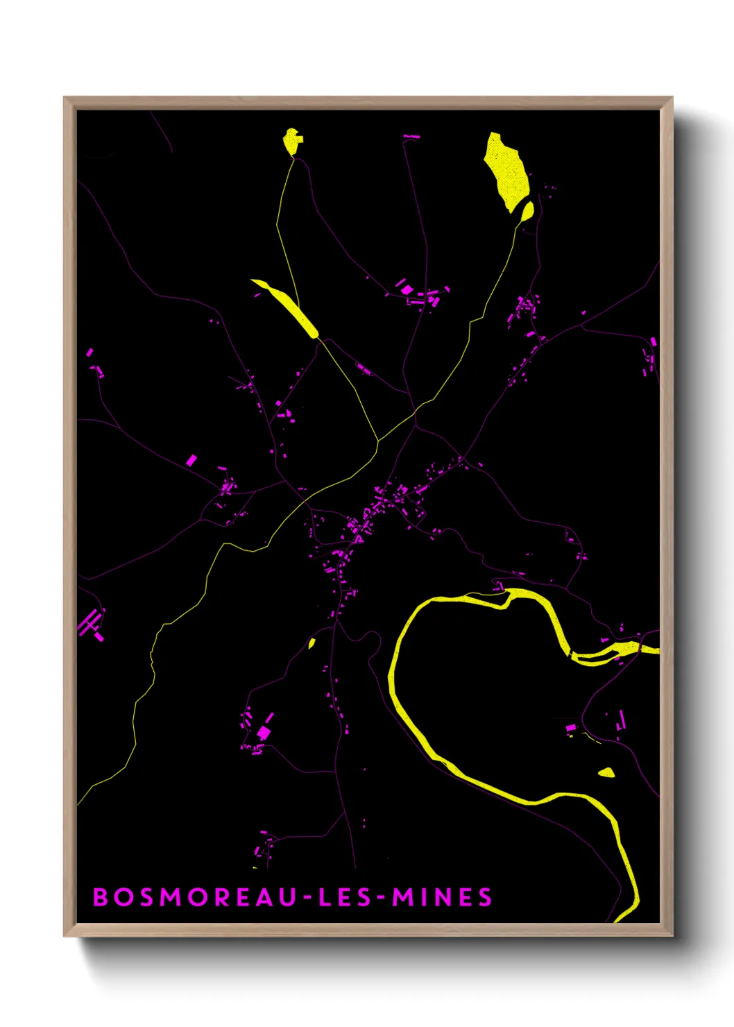 Une affiche de carte sur Bosmoreau-les-Mines