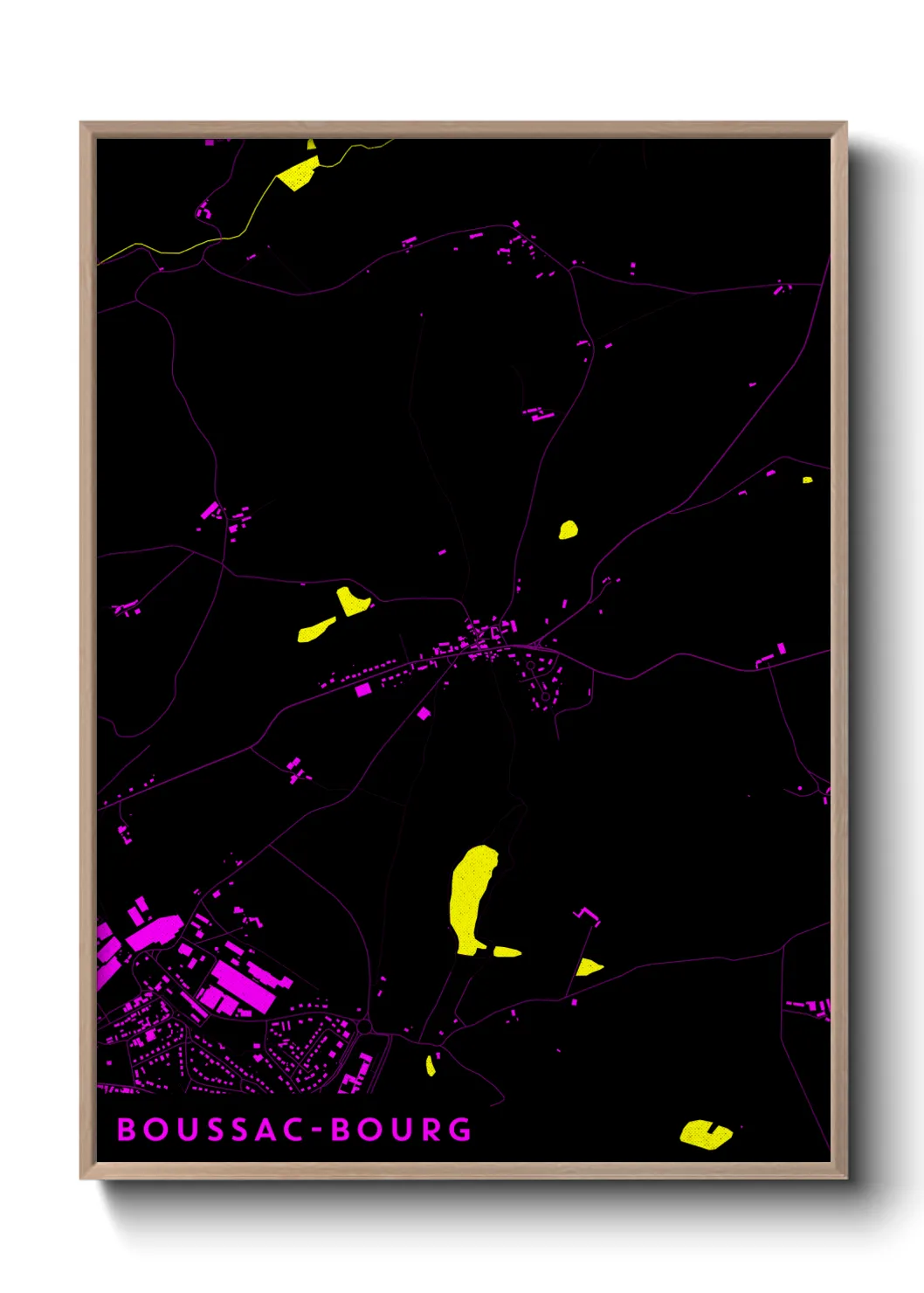 Une affiche de carte sur Boussac-Bourg