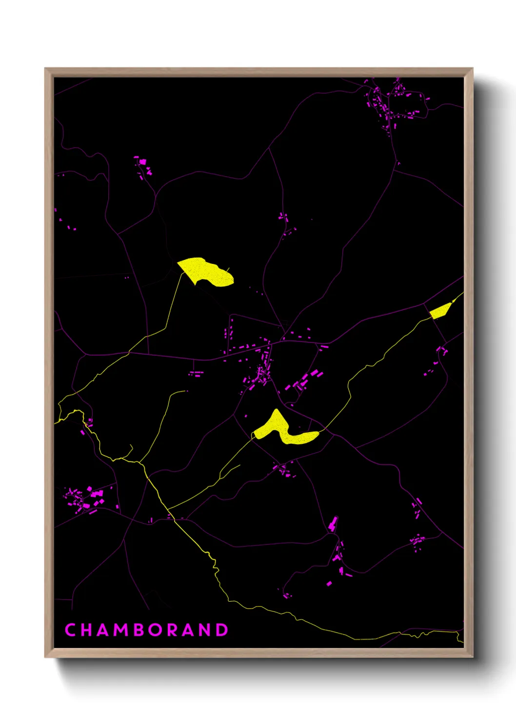 Une affiche de carte sur Chamborand