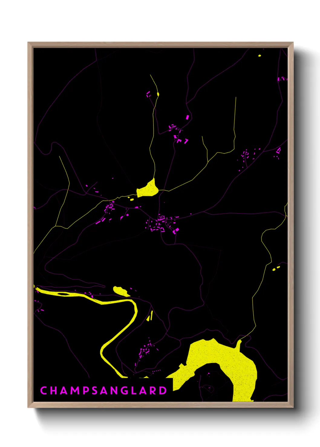 Une affiche de carte sur Champsanglard