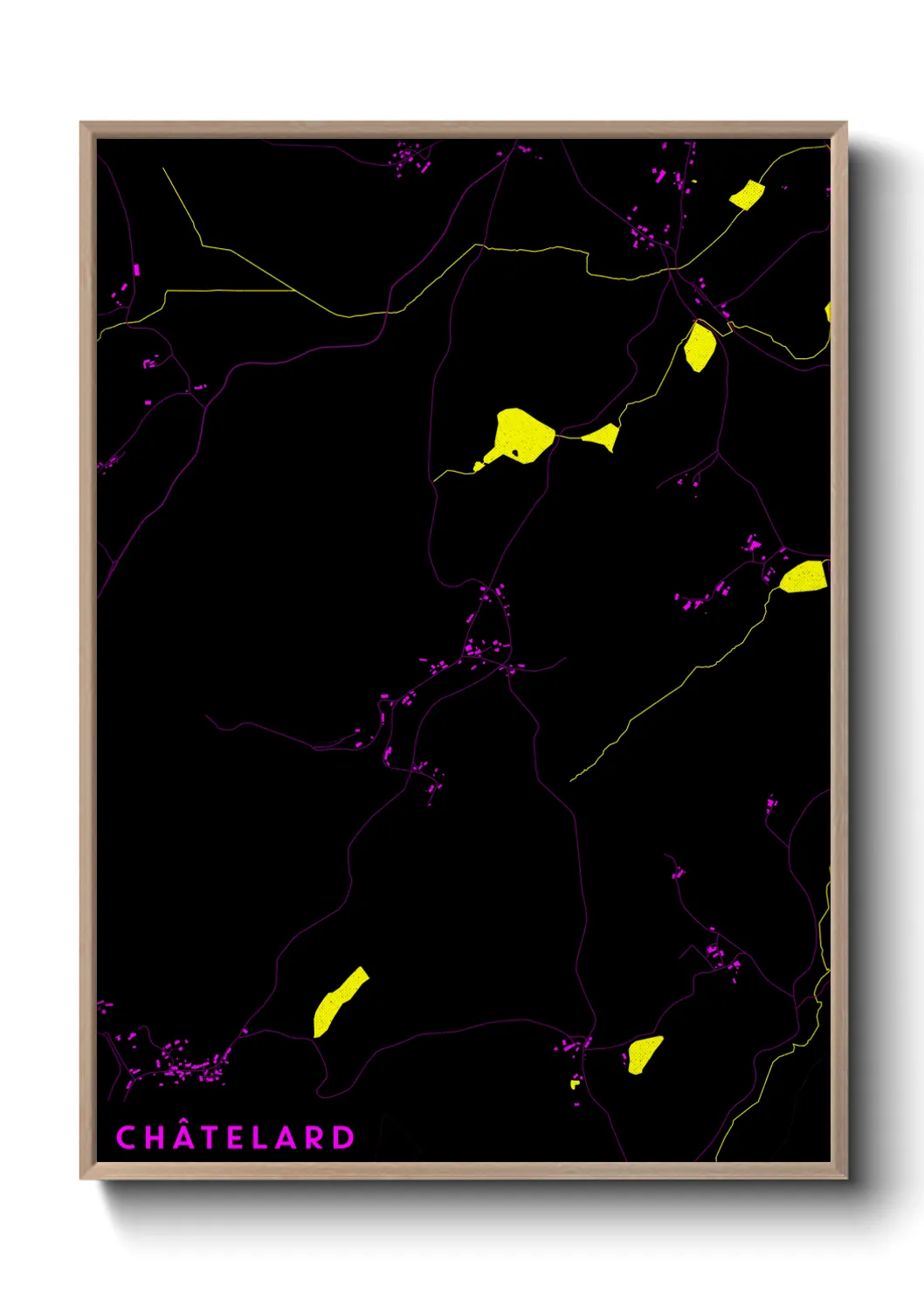 Une affiche de carte sur Châtelard
