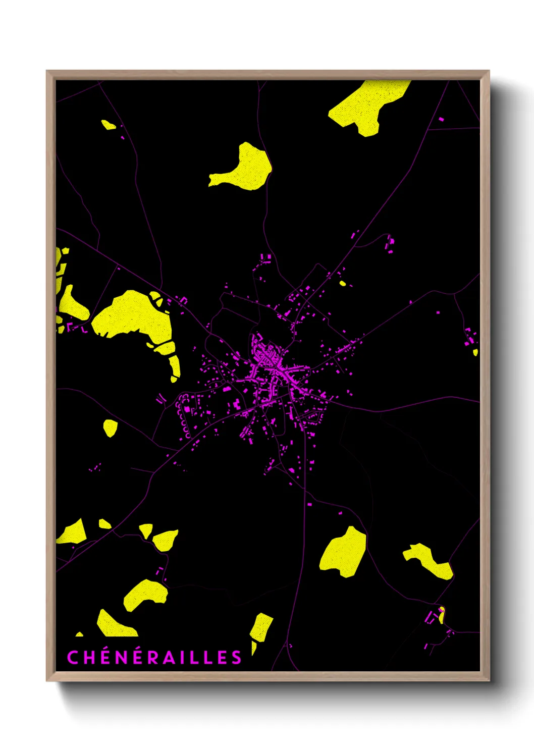Une affiche de carte sur Chénérailles