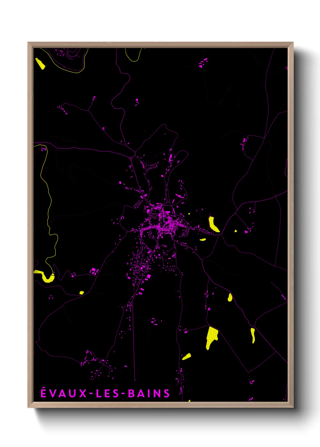 Une affiche de carte sur Évaux-les-Bains