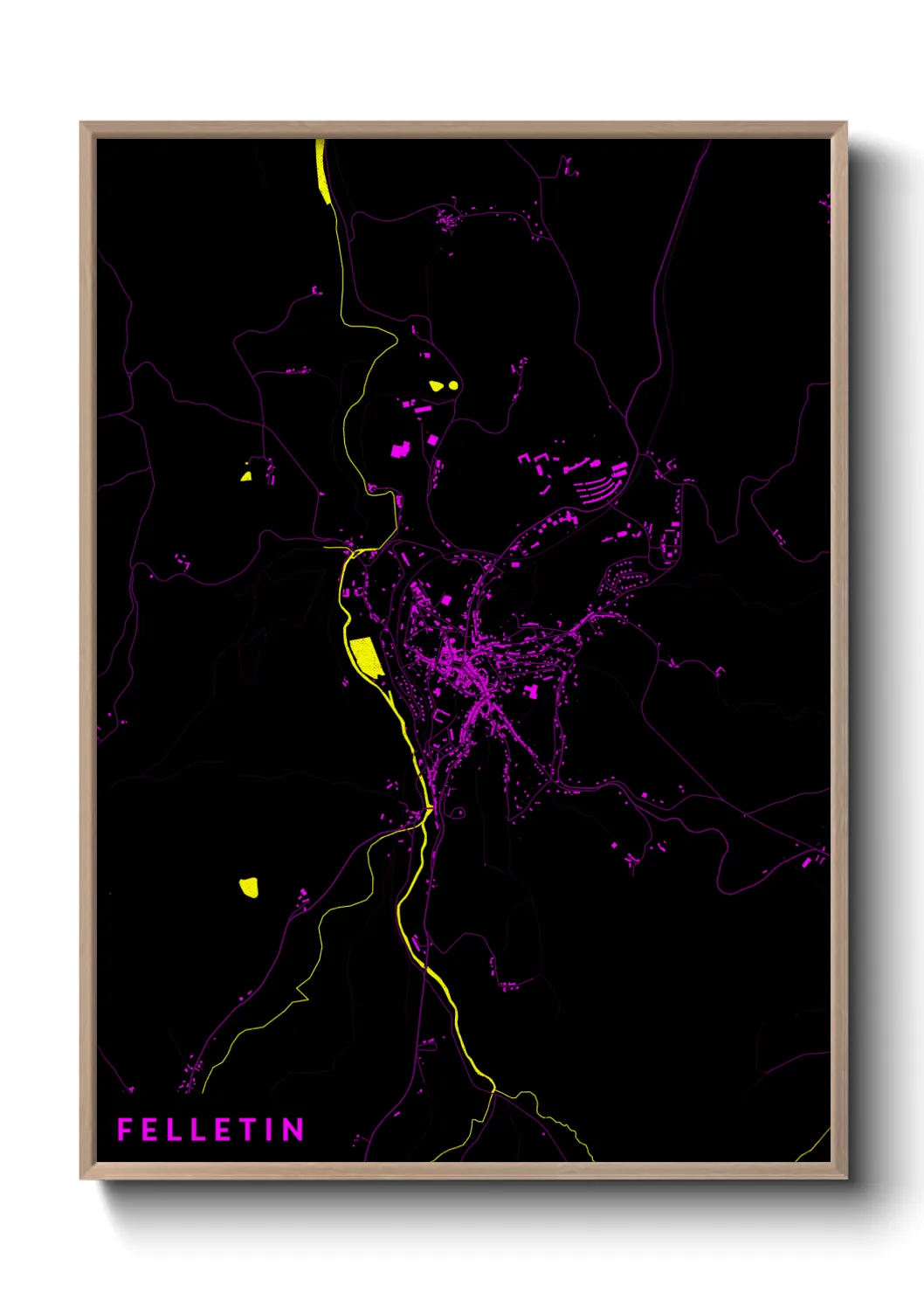 Une affiche de carte sur Felletin
