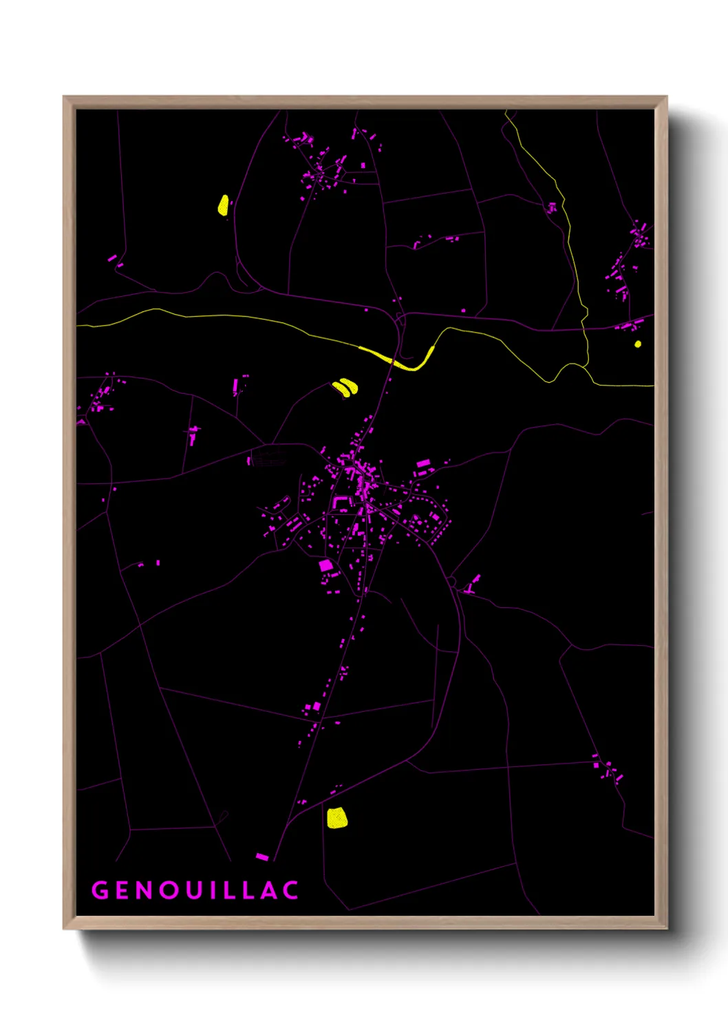 Une affiche de carte sur Genouillac