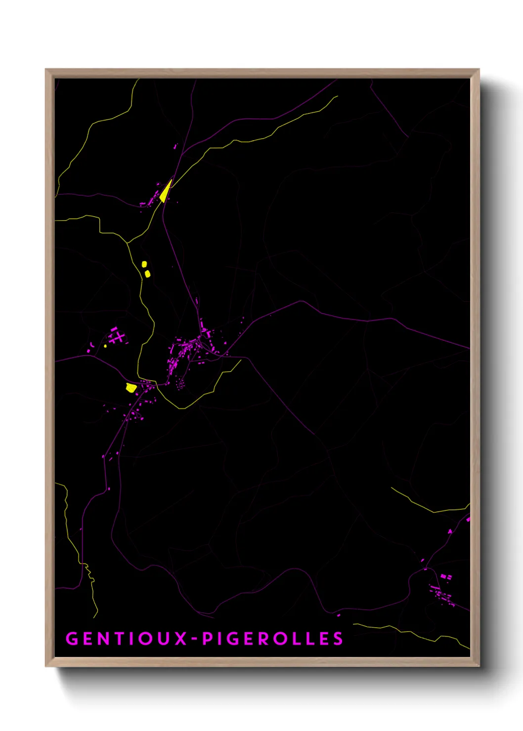 Une affiche de carte sur Gentioux-Pigerolles
