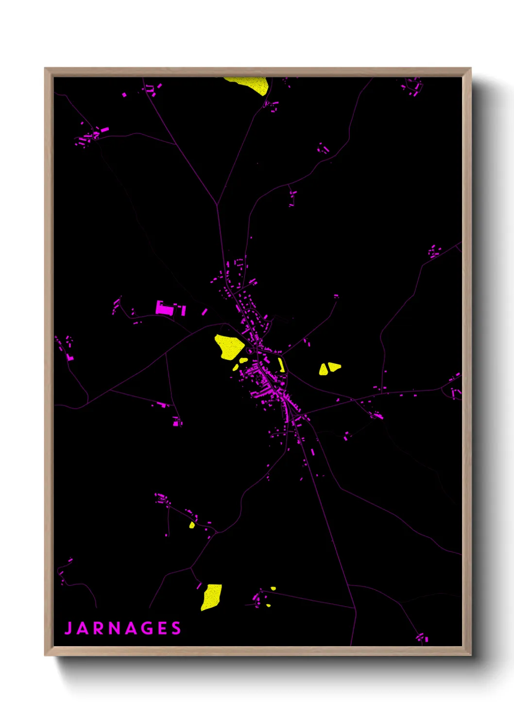 Une affiche de carte sur Jarnages