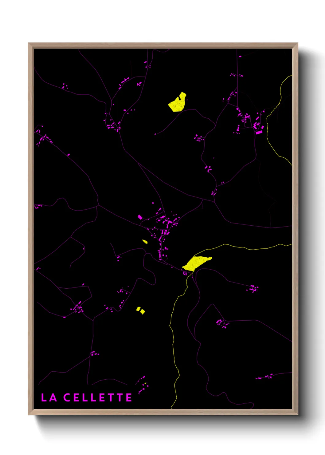 Une affiche de carte sur La Cellette