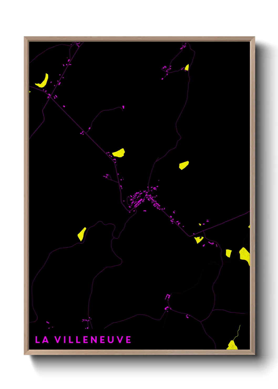 Une affiche de carte sur La Villeneuve