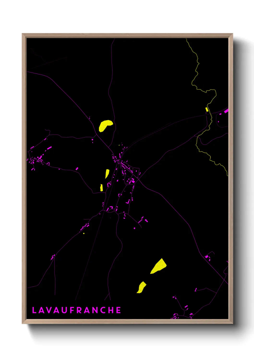 Une affiche de carte sur Lavaufranche