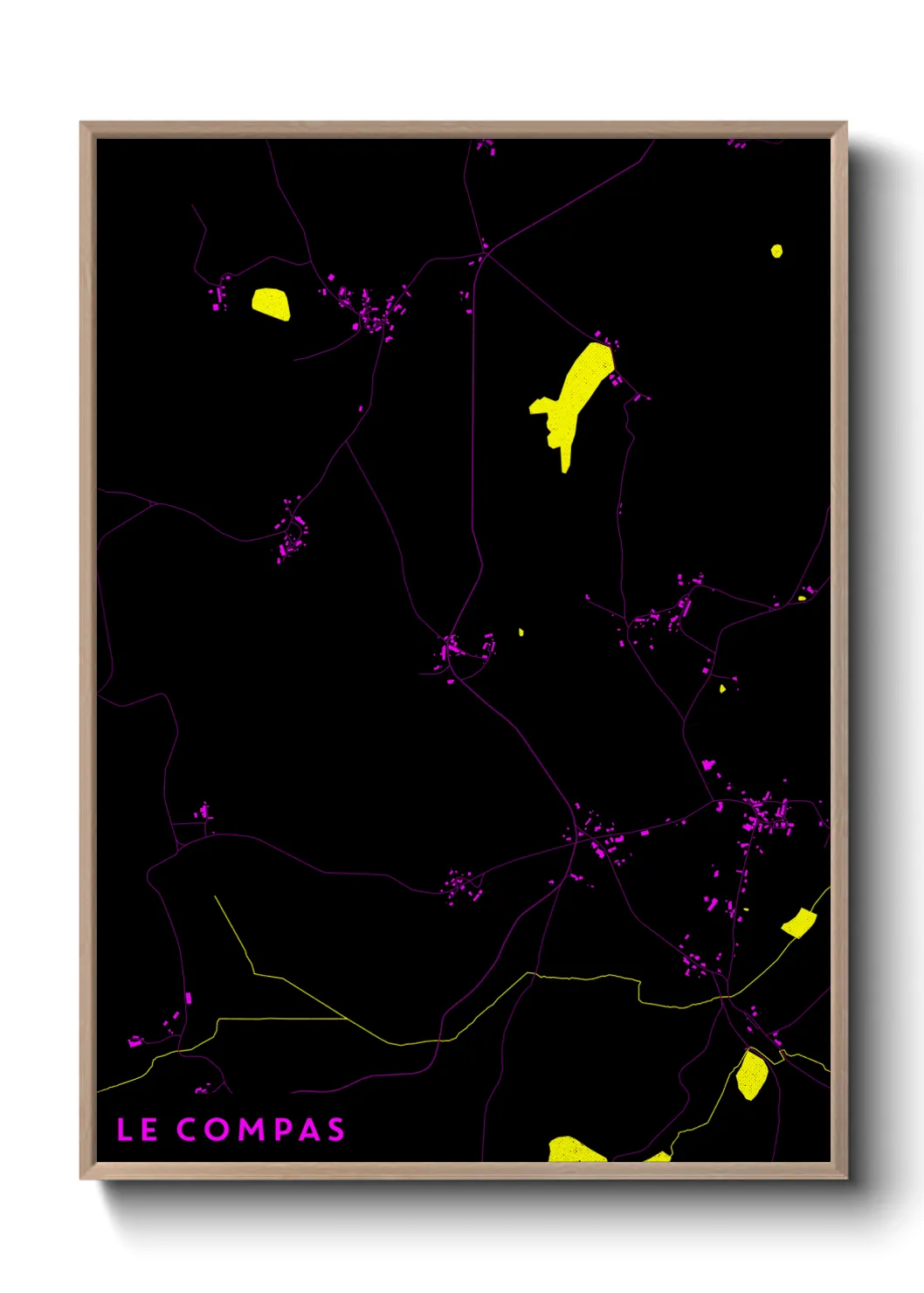 Une affiche de carte sur Le Compas