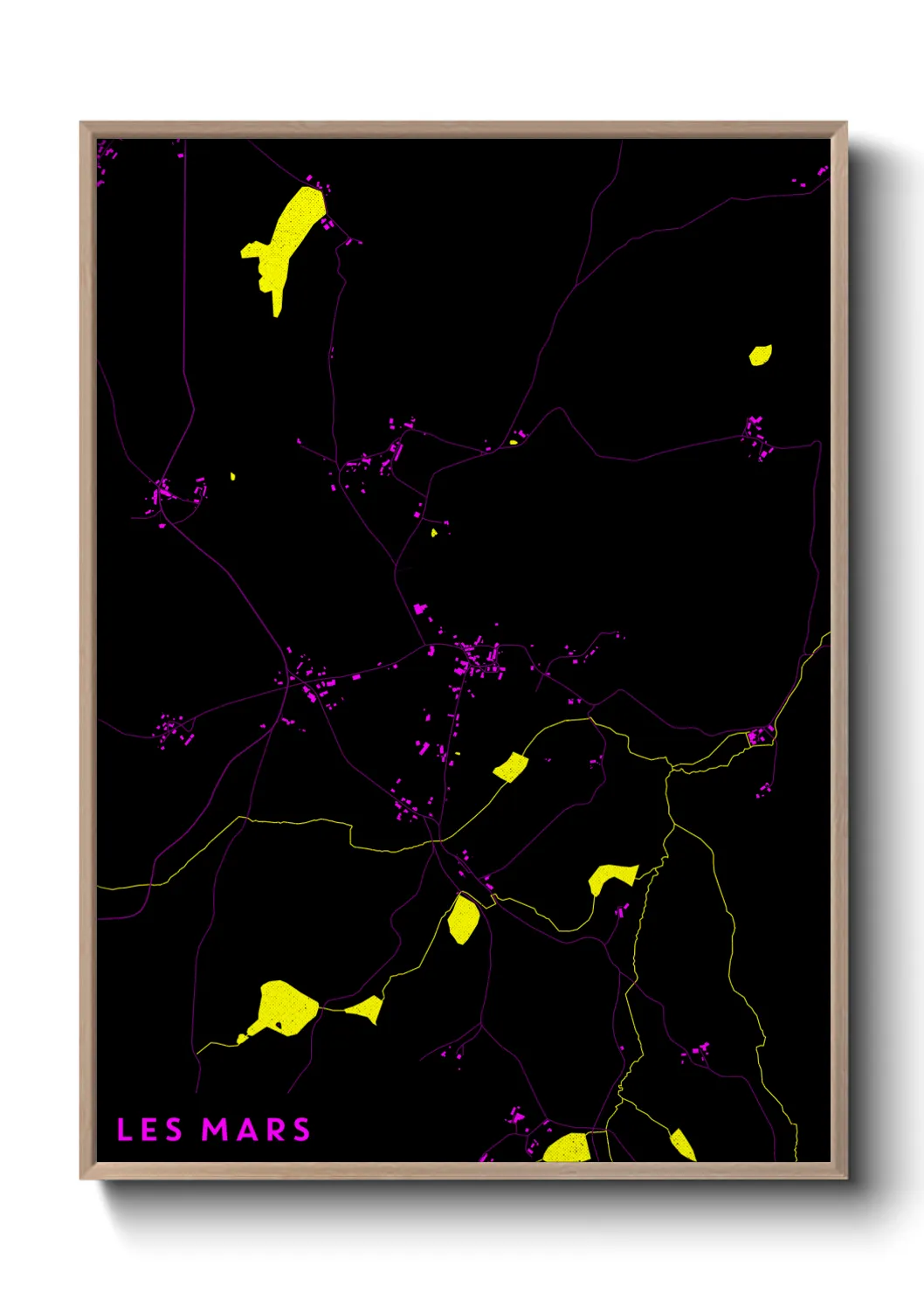 Une affiche de carte sur Les Mars