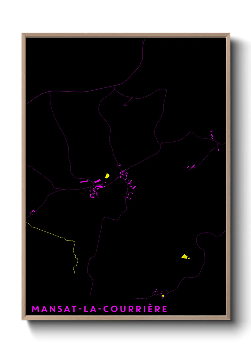 Une affiche de carte sur Mansat-la-Courrière