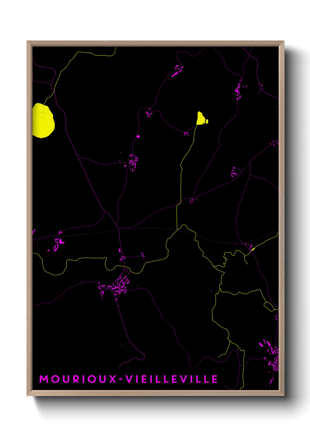 Une affiche de carte sur Mourioux-Vieilleville