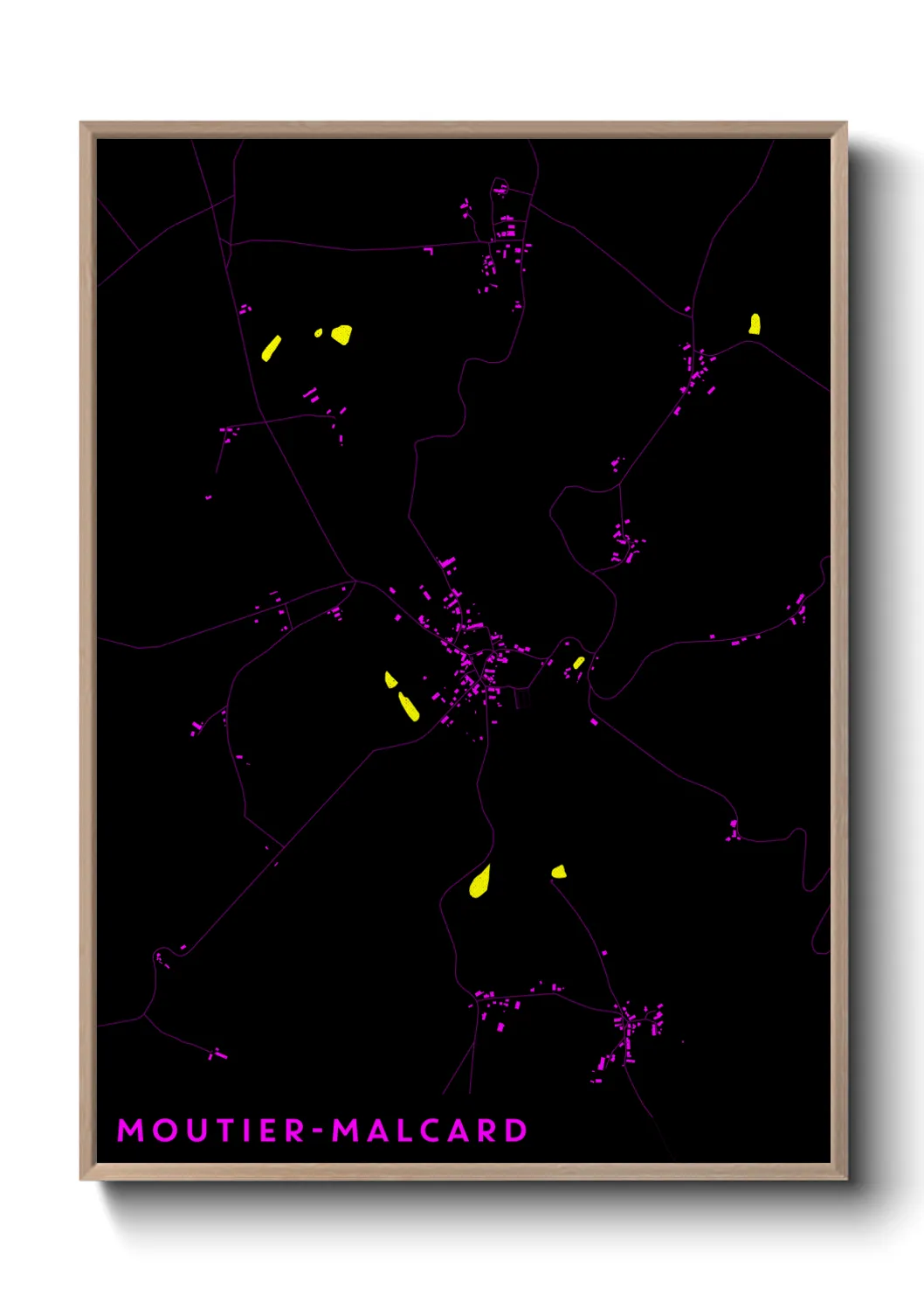 Une affiche de carte sur Moutier-Malcard