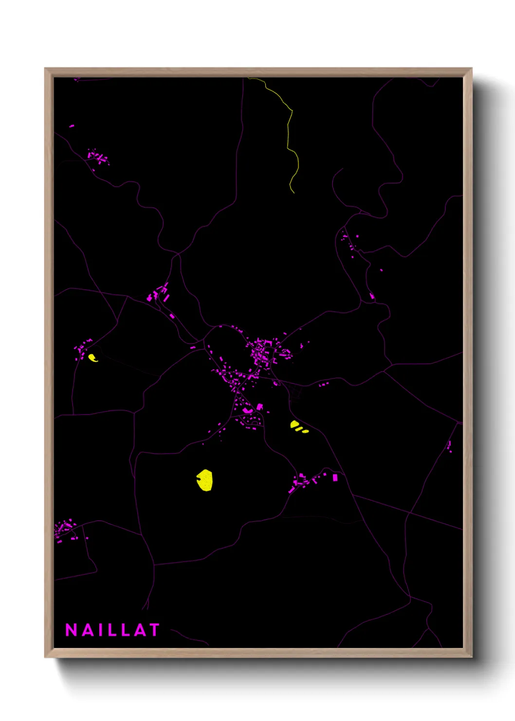 Une affiche de carte sur Naillat