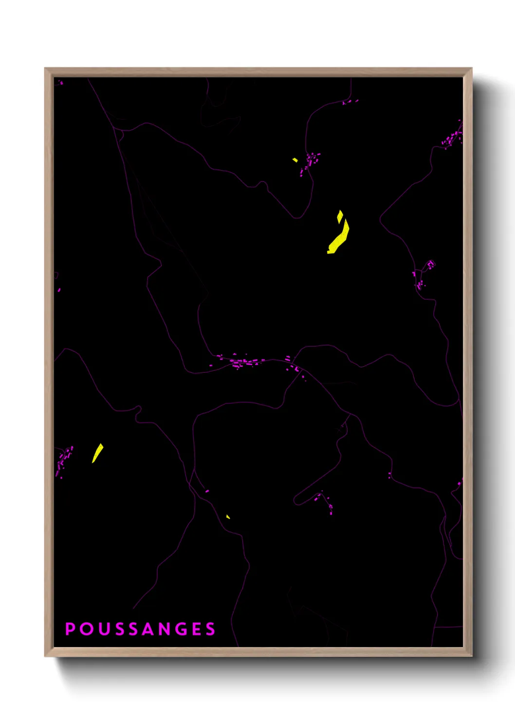 Une affiche de carte sur Poussanges