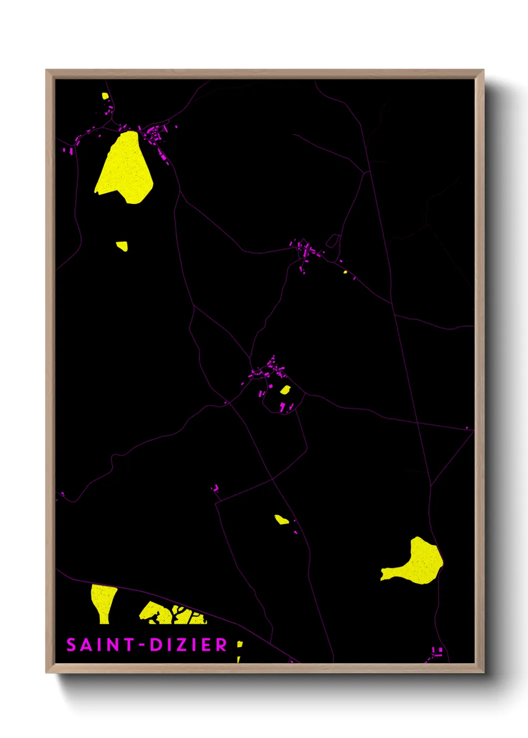 Une affiche de carte sur Saint-Dizier