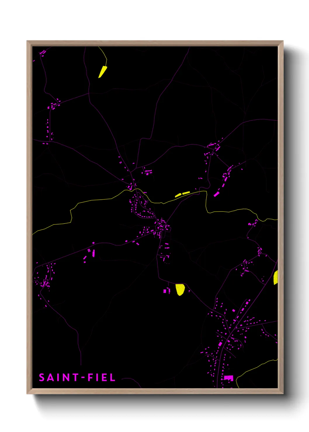 Une affiche de carte sur Saint-Fiel