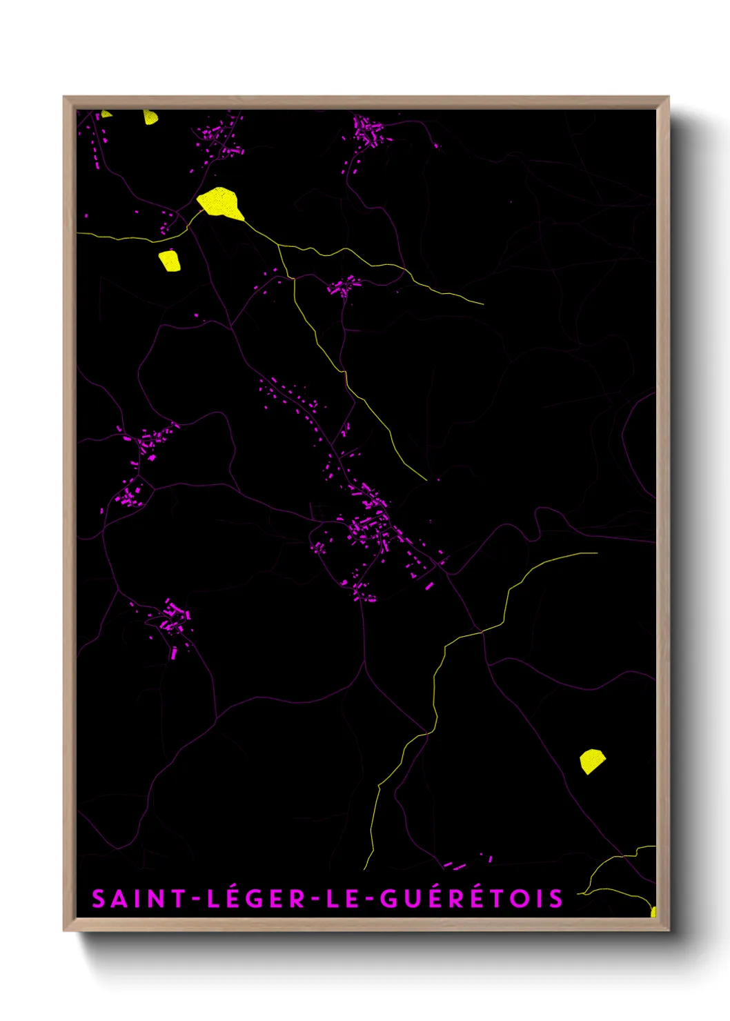 Une affiche de carte sur Saint-Léger-le-Guérétois