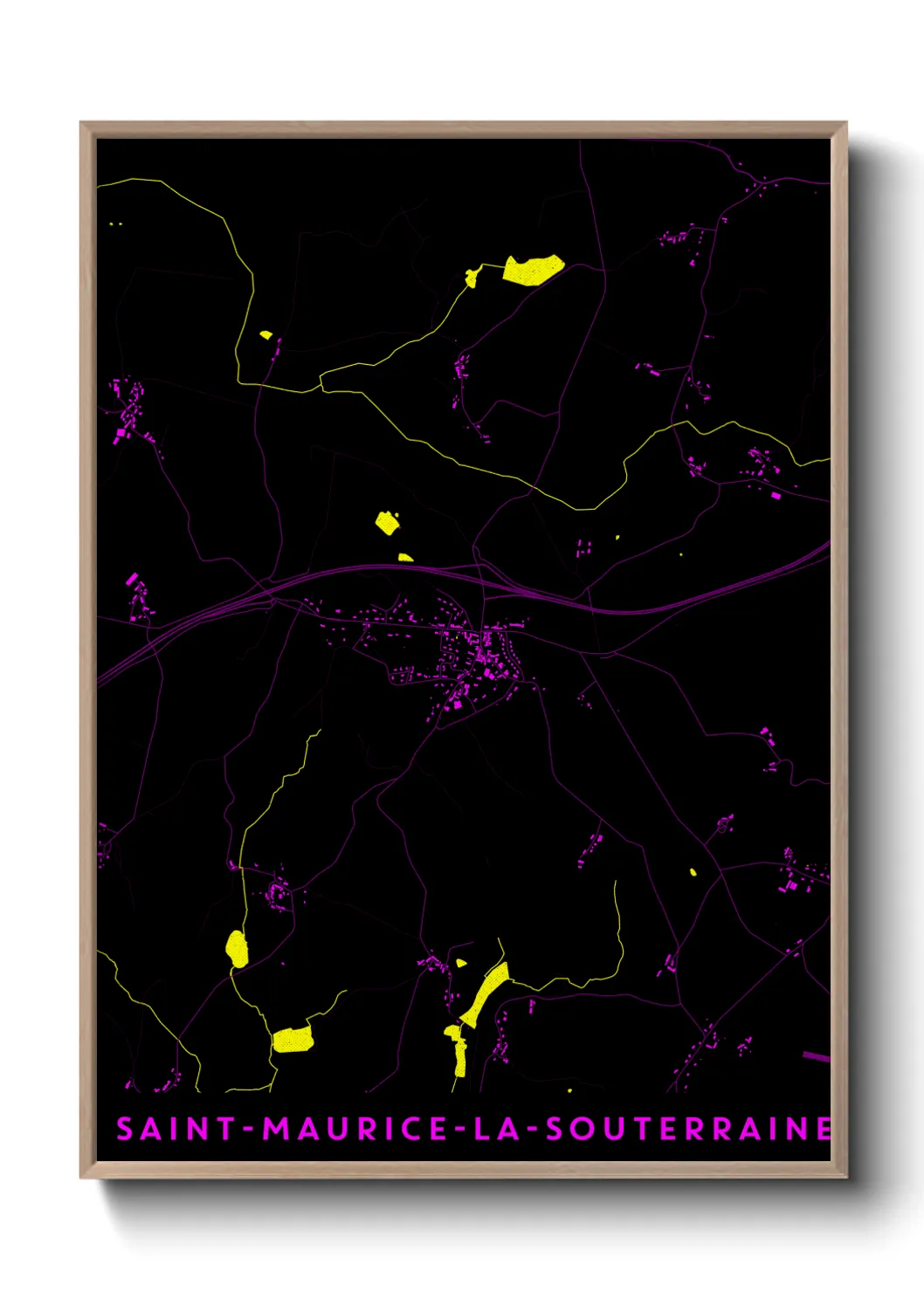 Une affiche de carte sur Saint-Maurice-la-Souterraine